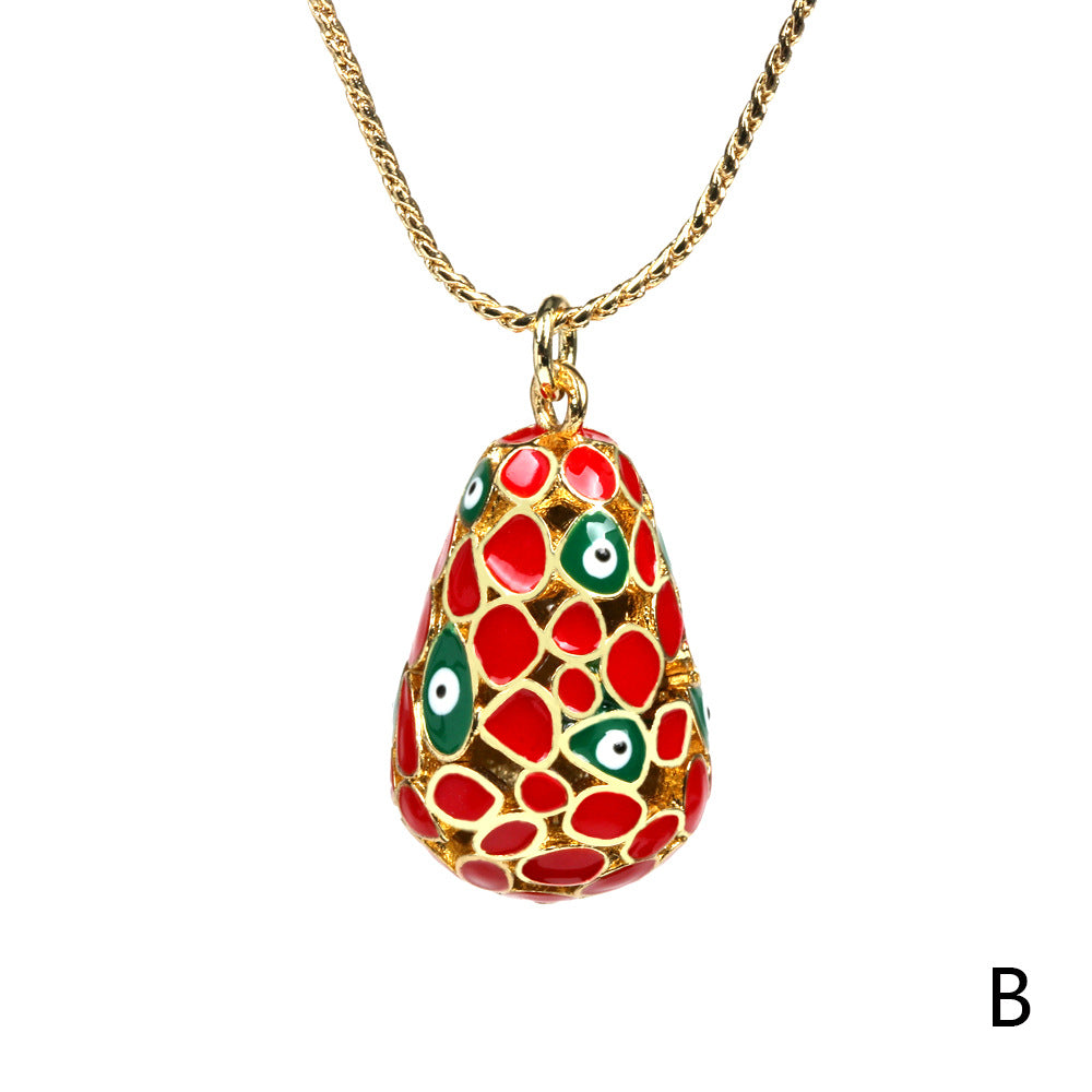 Venta al por mayor Devil Eye Waterdrop Collares de cobre chapados en oro